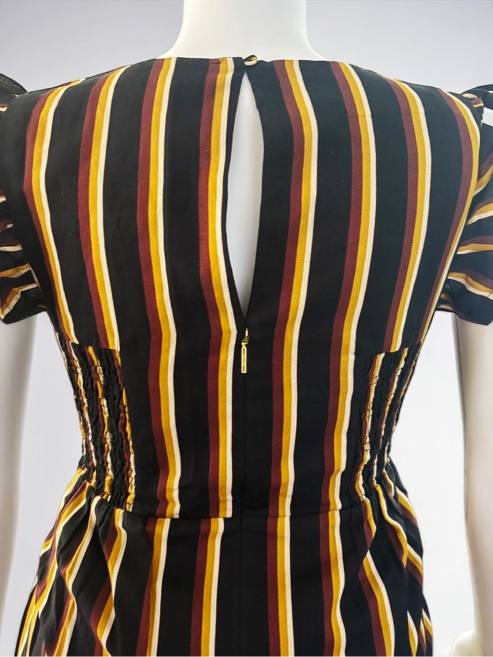 Revolve Cleobella Greta Midi Dress Striped Flutter Sleeve Tie Waist NWT S - Picture 6 of 10